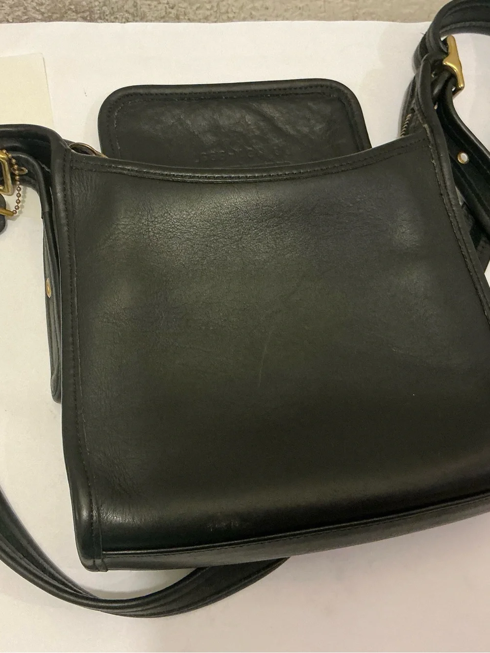 Vintage Coach 9997 Mini Black Legacy Zip Black Leather Bag Silver Hardware